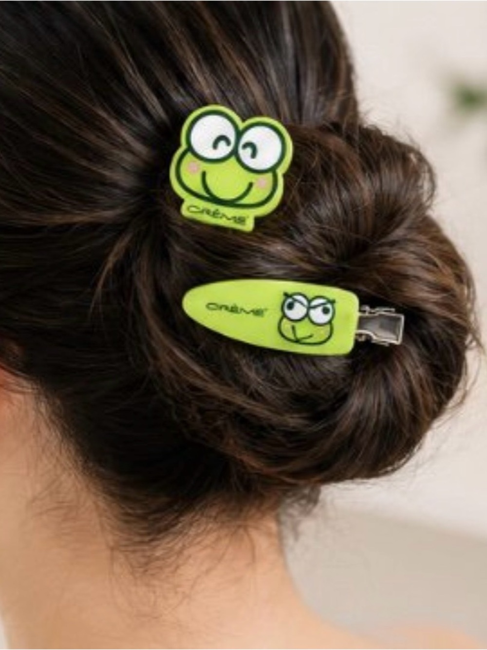 The Crème Shop x Sanrio • Keroppi Green Crease-Free Hair Clips - 4 Pack - Picture 7 of 7